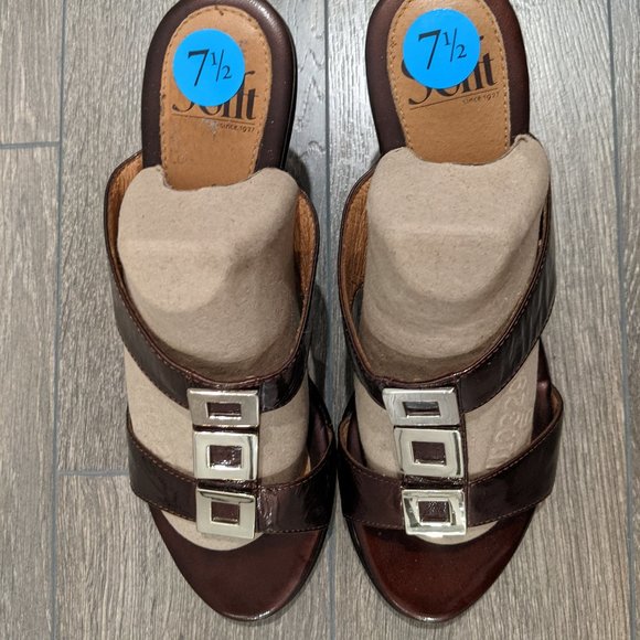 SOFFT Brown Patent Sandals 7.5 M - Picture 5 of 9